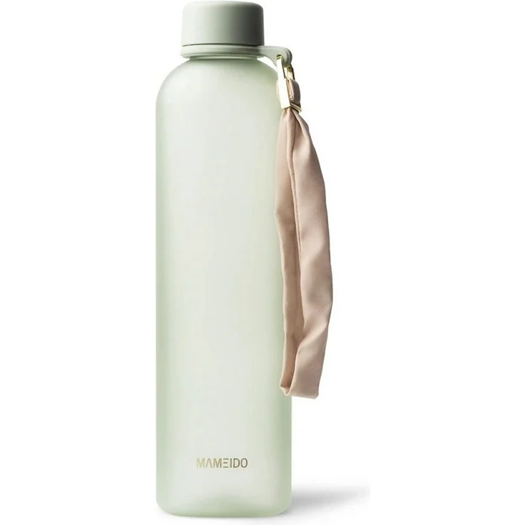 MAMEIDO Trinkflasche mit Zeitmarkierung 1 l Kohlensäure geeignet, auslaufsichere Water Bottle, Wasserflasche BPA frei für Sport, Gym & Büro (Desert Sage) – Bild 1