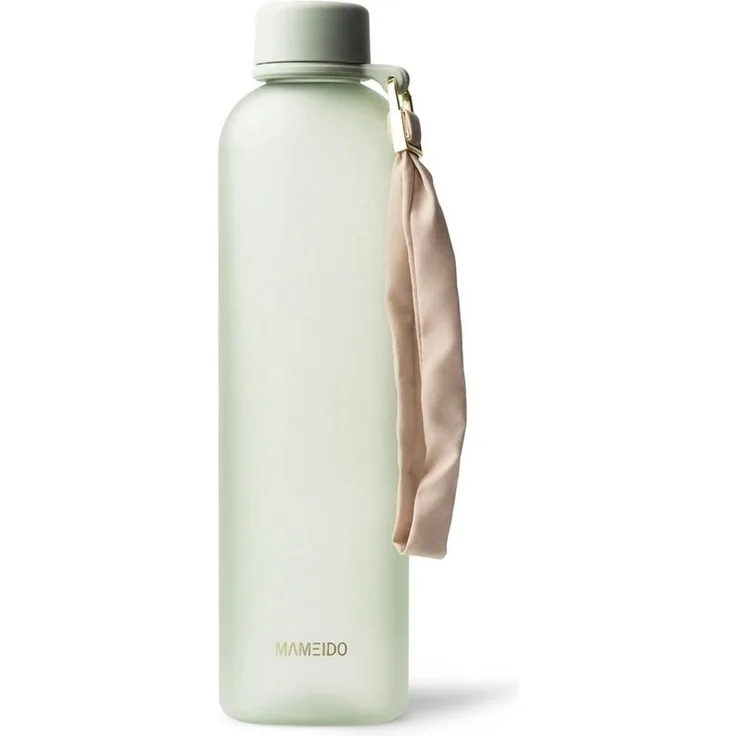 MAMEIDO Trinkflasche mit Zeitmarkierung 1 l Kohlensäure geeignet, auslaufsichere Water Bottle, Wasserflasche BPA frei für Sport, Gym & Büro (Desert Sage)