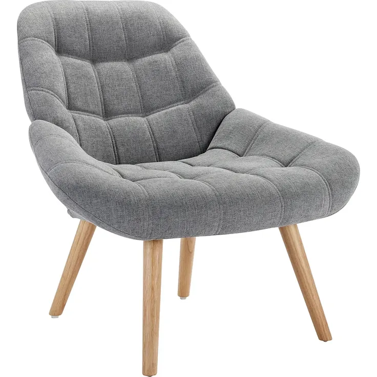 Vente-unique - LUOSTO - Sessel mit gerader Rückenlehne - Holz, Platte - Holz - Grau - 87 x 79 x 83 cm