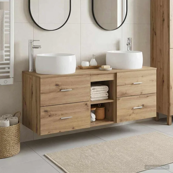 vidaXL Wandmontiertes Badezimmerschrank-Set 3 stk. Artisan-Eiche 3405930