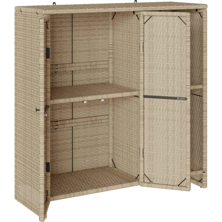 vidaXL Aufbewahrungsschrank mit Regal Beige 100 x 36 x 102 cm Rattan 4103824 – Bild 3