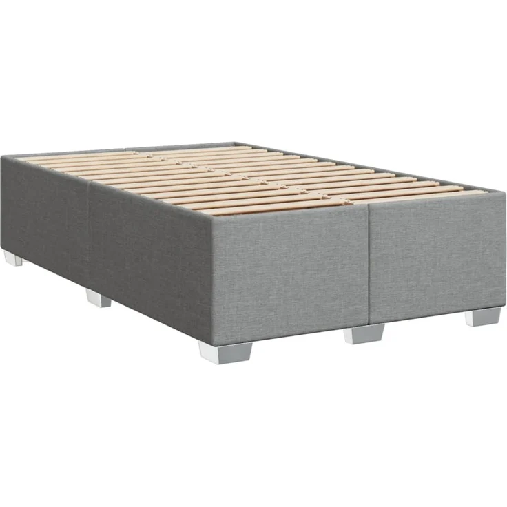 vidaXL Bettgestell ohne Matratze Hellgrau 120x200 cm Stoff 3284464 – Bild 2