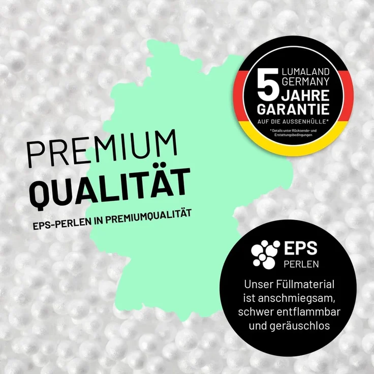 Lumaland 'Karo' Sitzsack XXL für Outdoor & Indoor, Polyester, Gelb/Pastellgelb, 380 l – Bild 7