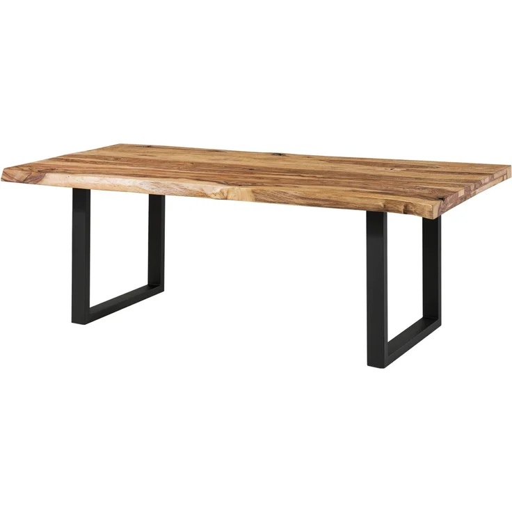 Baumtisch Sheesham 220x100x77 natur sandgestrahlt / U-Beine anthrazit matt FREEFORM 5 – Bild 10