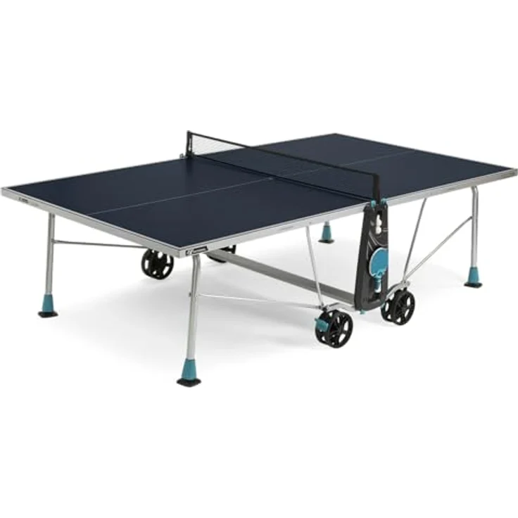 Cornilleau Outdoor Tischtennisplatte 200X, Wetterfeste Freizeitplatte mit SoftMat-Oberfläche, Blau – Bild 1