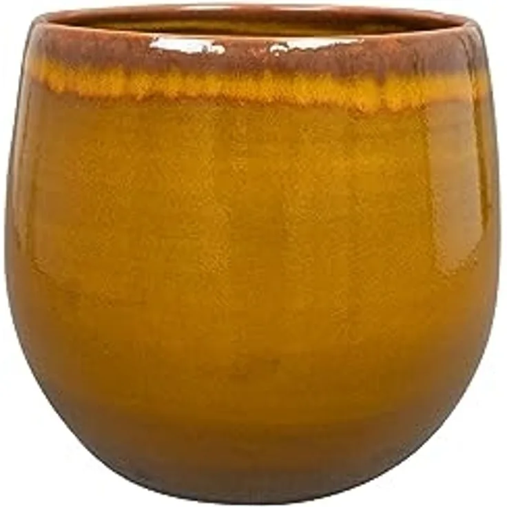 Ter Steege Blumentopf, ockergelb, Durchmesser 33 cm, Höhe 30 cm, Öffnung 25,5 cm