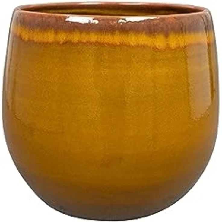 Ter Steege Blumentopf, ockergelb, Durchmesser 33 cm, Höhe 30 cm, Öffnung 25,5 cm