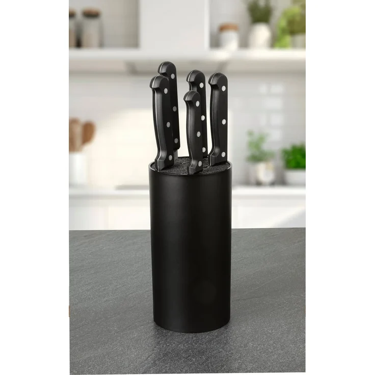 GOURMETmaxx Messerset mit Messerblock 6-tlg. schwarz/silber – Bild 2