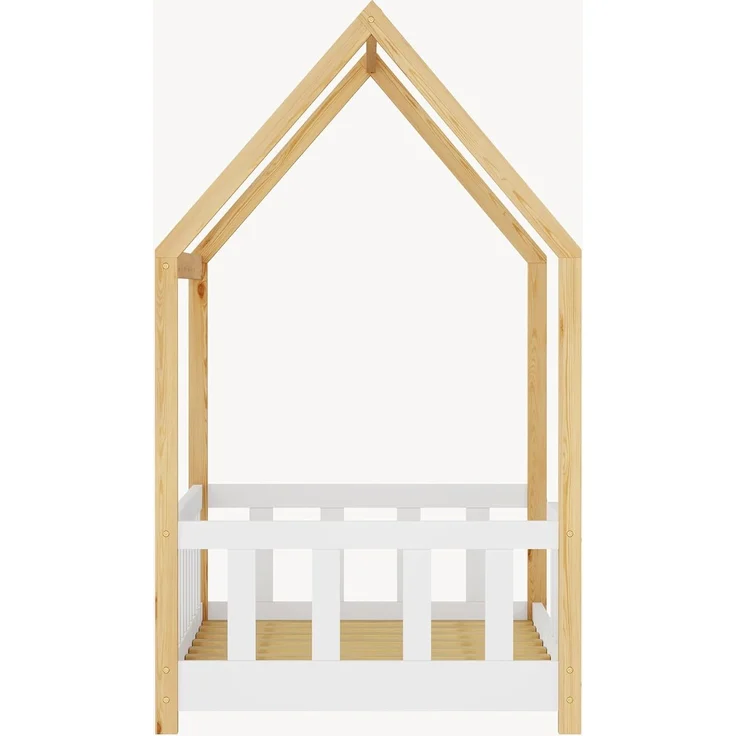 Hausbett Hesel mit Rausfallschutz 70x140 cm Weiß/Natur [en. casa] – Bild 7