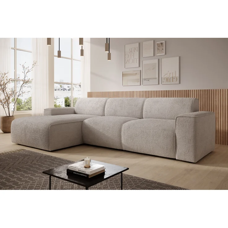 AX LIVING Couch Sofa L Form Didim mini Creme 310 cm breit, stilvoll L