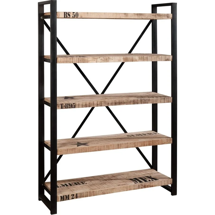 Regal Mango 120x40x180 natur bedruckt FACTORY #144 – Bild 1