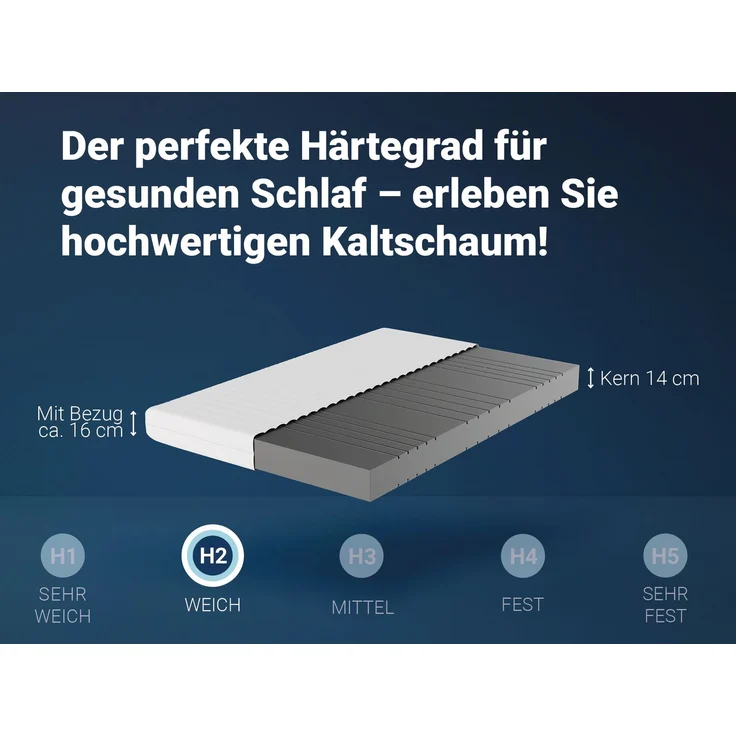 Matratze KSP-500 - Das Original - 7-Zonen- Kaltschaummatratze mit waschbaren Klimafaserbezug, Größe: 140x200, Härtegrad: H2 – Bild 3