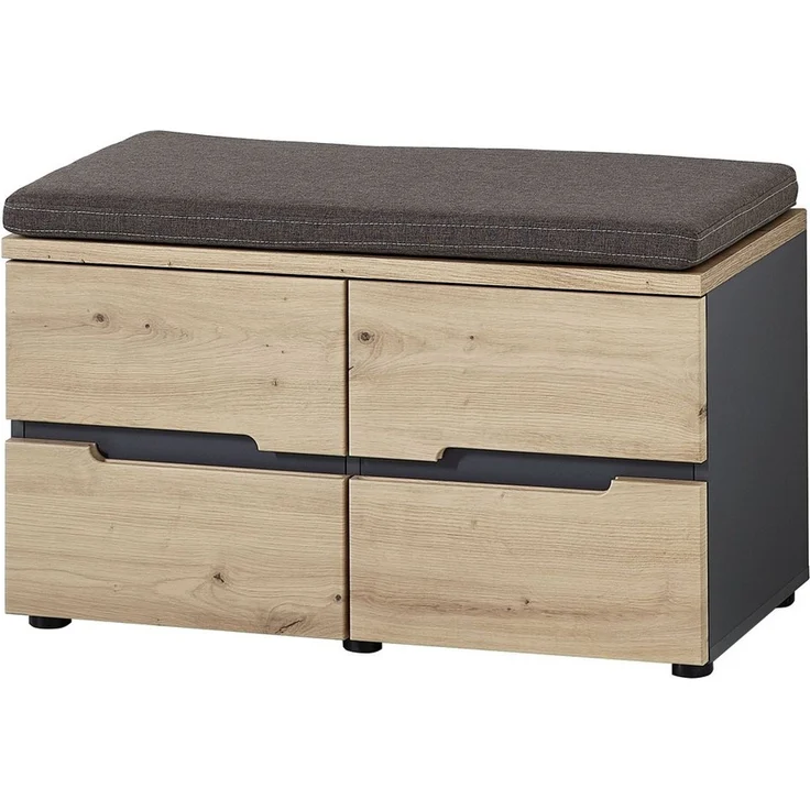 Bank Melanie / Memphis, Holzwerkstoff, Holzfarben, 80 x 48 x 38 cm – Bild 2