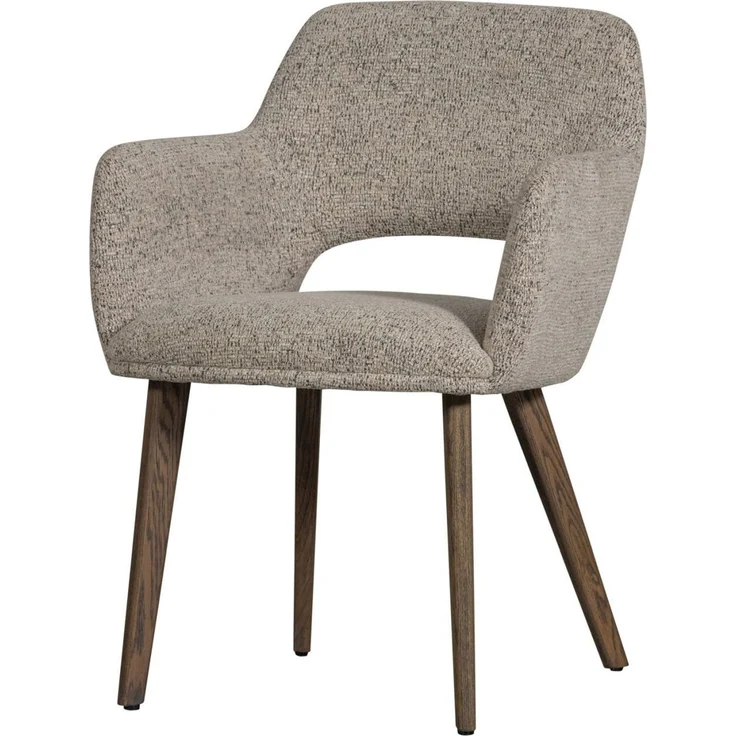 Esszimmerstuhl Murat aus Chenille-Stoff, skandinavisches Design, Natur Braun, weich gepolstert – Bild 1