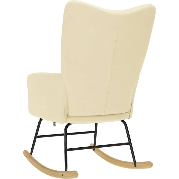 vidaXL Schaukelstuhl Creme Stoff 4016796 – Bild 4