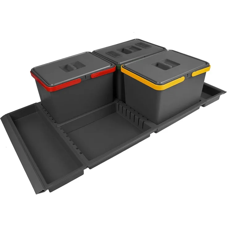 So-tech Abfallsammler Metropolis 12+12+12L Abfallsystem für Schubladenauszug Korpus 100 cm