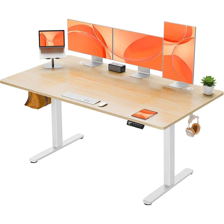 ErGear Elektrisch Höhenverstellbarer Schreibtisch 160x80 cm, Schreibtisch Höhenverstellbar mit 4 Memory-Funktion, Gaming Tisch mit Vierteilige Tischplatte – Bild 1