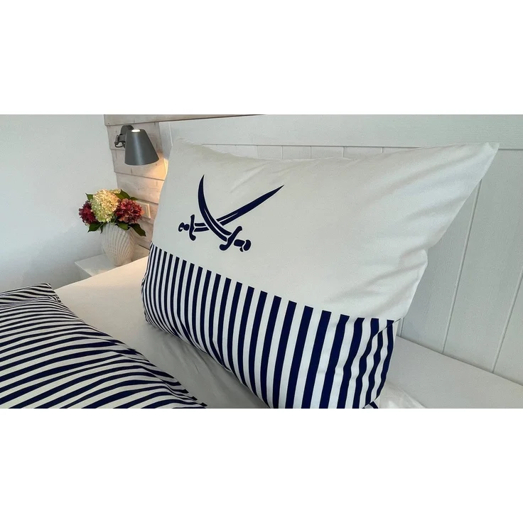 Sansibar Sylt Bettwäsche Bettwäsche Sansibar „Lighthouse“ Wendebettwäsche (2 tlg), Baumwolle, 2 teilig, mit hochwertigem Sansibar Säbel Druck – Bild 3