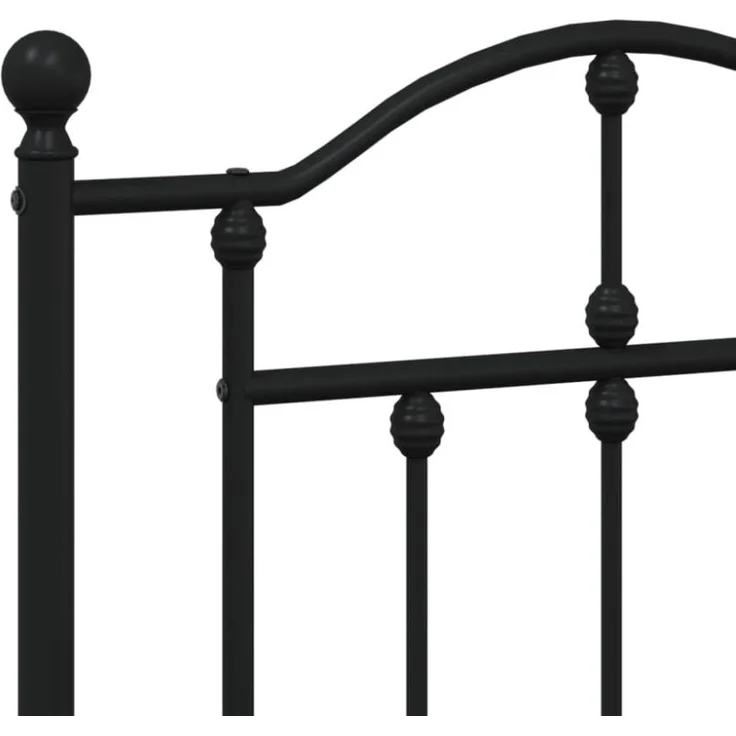 vidaXL Metallbett ohne Matratze mit Fußteil Schwarz 160x200 cm 353460 – Bild 7
