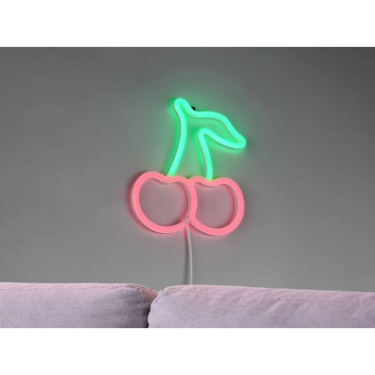 Ausgefallene Neon LED Wandleuchte CERISE mit USB Kabel & Schalter, Höhe 22cm – Bild 6