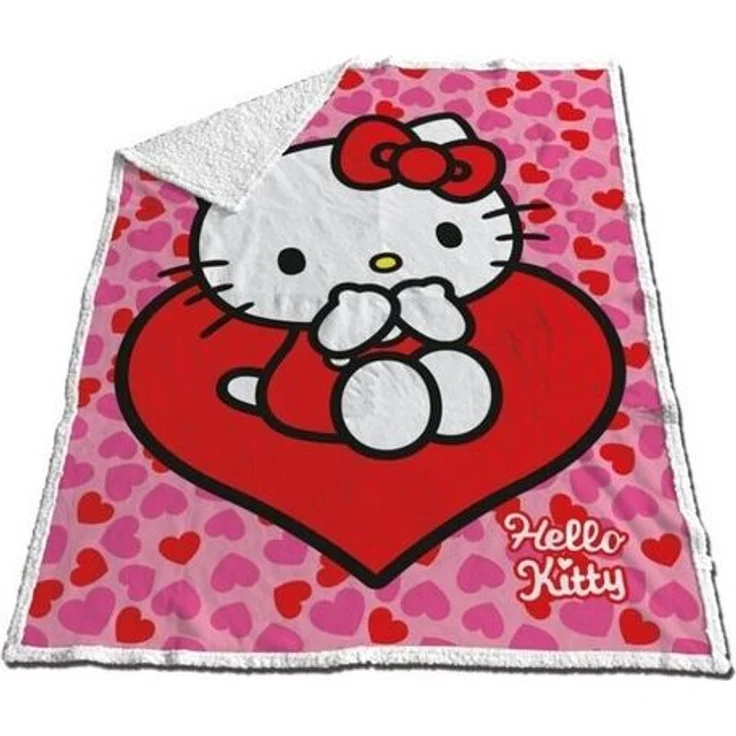Hello Kitty Flanell Decke 120x150 cm Weiche Kuscheldecke für Erwachsene & Kinder – Bild 1