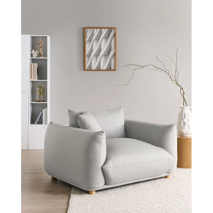 Sessel LUVOS Stoff Hellgrau – Bild 3