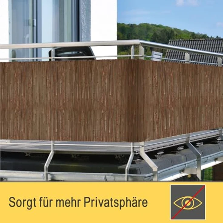 Sol Royal Dunkelbrauner Split Bambus Sichtschutz 140x600 cm – Sichtschutz Bambus Zaun Bambusmatte Gartensichtschutz Balkon Sichtschutzzaun – Natursichtschutz Witterungsbeständig B55 – Bild 9