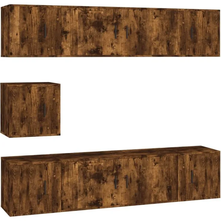 vidaXL 7-tlg. TV-Schrank-Set Räuchereiche Holzwerkstoff 3188667
