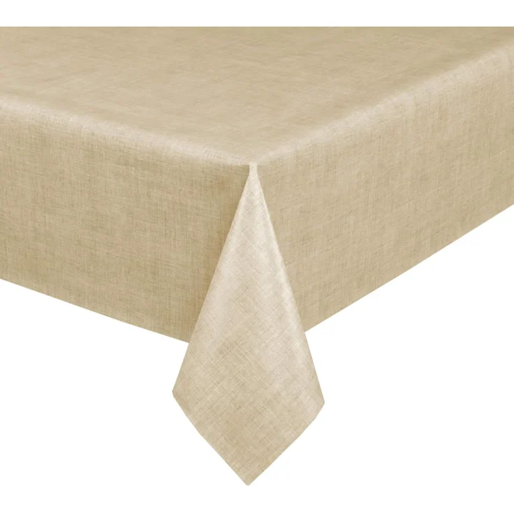 Wachstuchtischdecke Wachstuch Tischdecke abwischbar ECKIG RUND OVAL, Motiv und Größe wählbar (Motiv: Leinen beige, Eckig 140x200 cm) – Bild 4