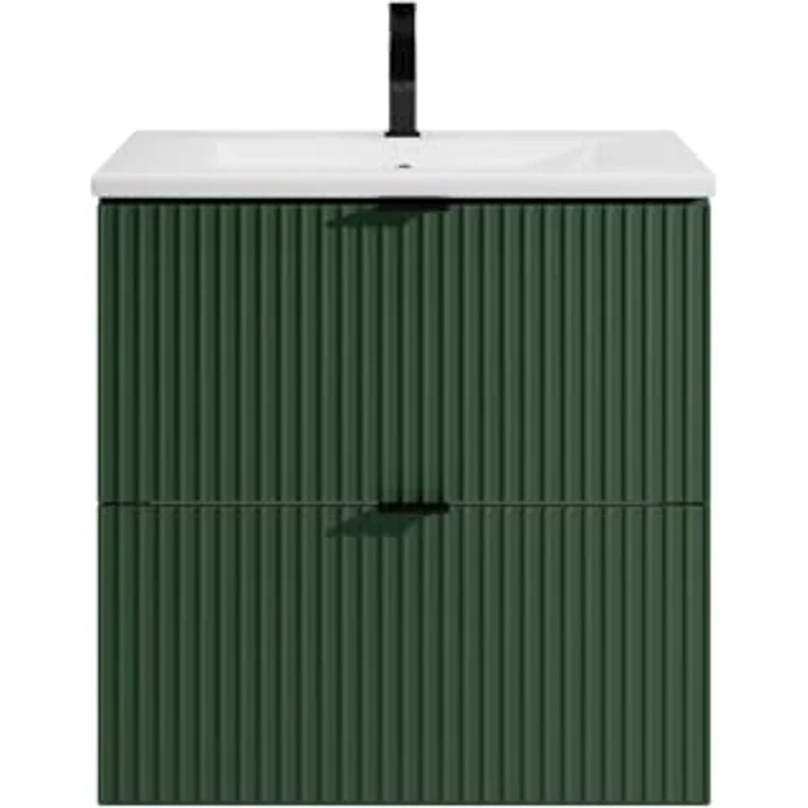 Vente-unique - ZEVINI Waschbeckenmöbel Holz, Platte Grün - B 47 cm x H 60 cm x L 60 cm – Bild 4