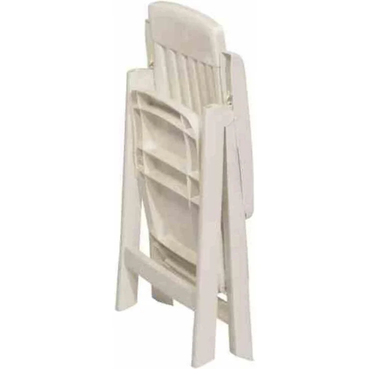 Sieger Palma Klappsessel klappbar, Vollkunststoff Weiß 62 x 105 x 67 cm – Bild 5