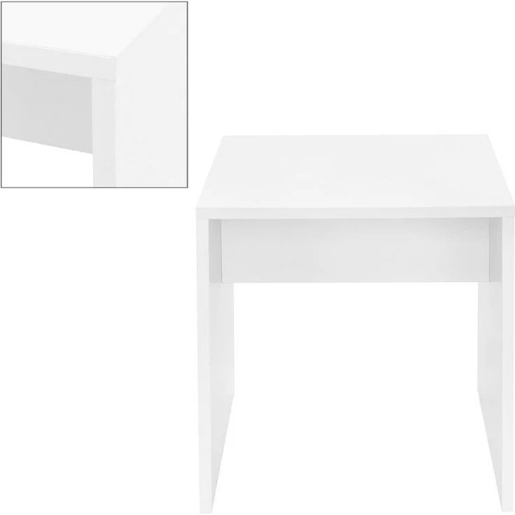ML-DESIGN Schminktisch Moderner Polsterhocker im edlen Design hoher Sitzkomfort, Weiß 40x36x41 cm robust vielseitig einsetzbar Schminkbank aus Holz – Bild 2