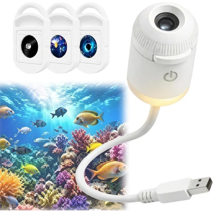 FELIXLEO LED-Sternenhimmel 5D Hologramm Sternprojektor USB Galaxie Mond Nachtlicht 3 Filme – Bild 1