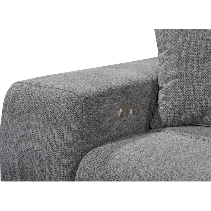 Ecksofa >SYDNEY< Elektrische Sitztiefenverstellung, 3 verstellbare Kopfstützen, Bettkasten, in anthrazit - 268x105x172 (BxHxT) – Bild 5