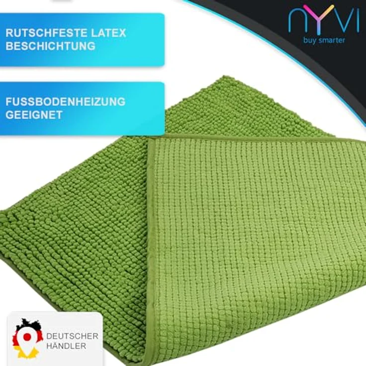 NYVI Badematte WC Vorleger NYVISpa Chenille Badvorleger, Höhe 20 mm, Polyester, Rutschfest, Saugfähig, Schnell Trocknend, Fußbodenheizung geeignet – Bild 4