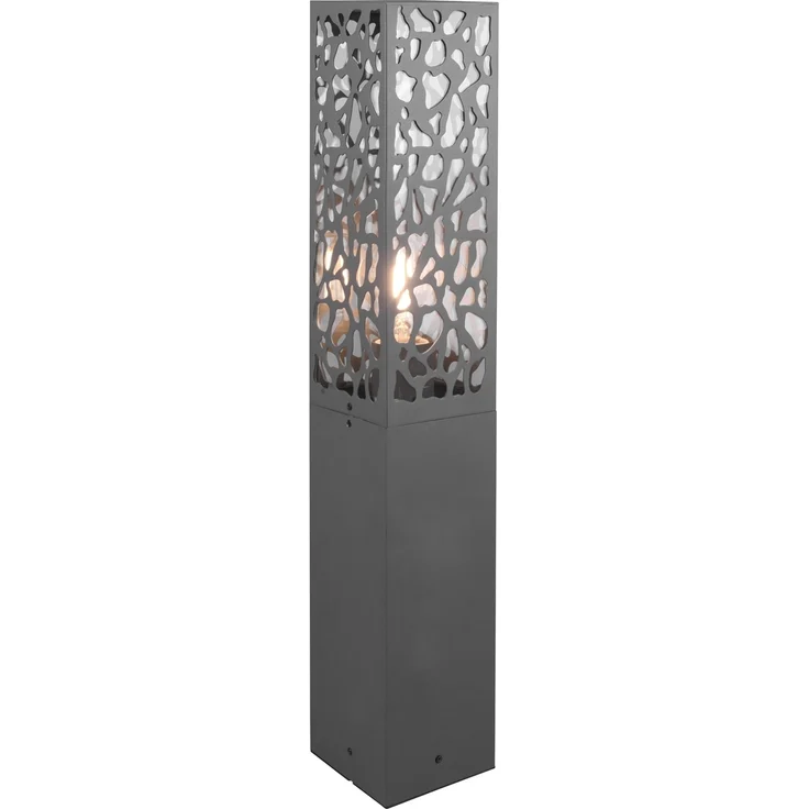 LED Sockelleuchte eckig Edelstahl in Anthrazit, Höhe 60cm, IP44 – Bild 2