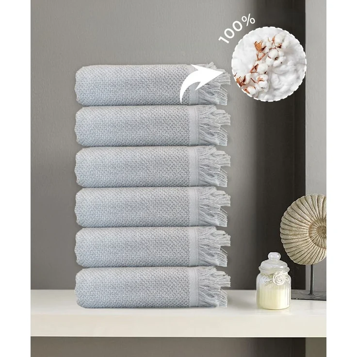 Mijolnir 'Jelena - Grey' Handtuchset (6-teilig), Grau, 50 x 90 cm – Bild 1