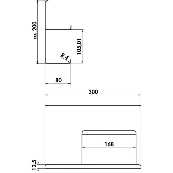 Naber 8041225 transFORM Ablage 4 für Relingsystem, schwarz matt – Bild 2