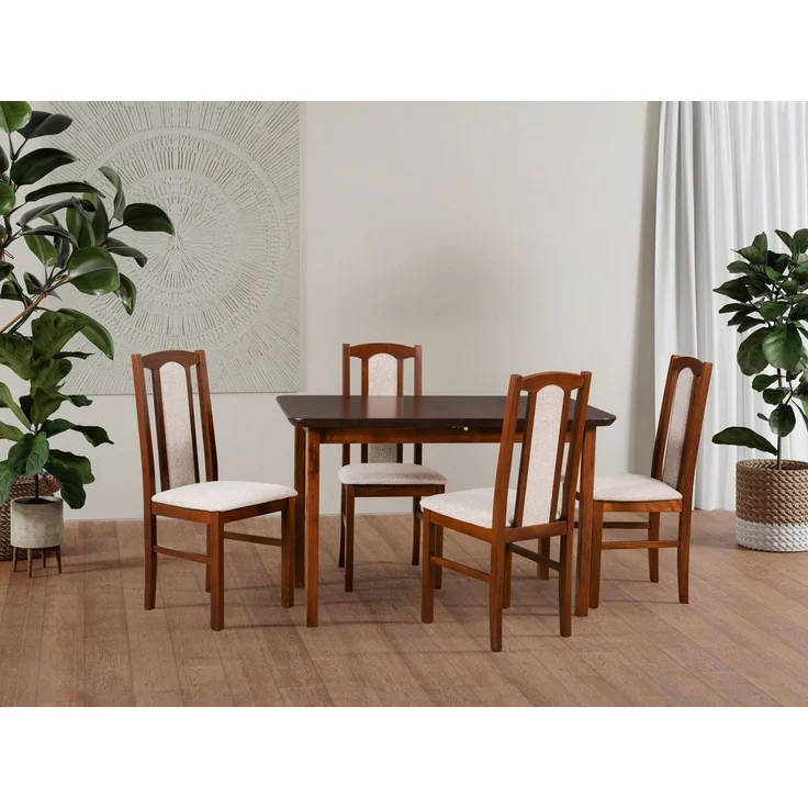MOEBLO Stuhl BESO 07 (Polsterstühle, Holzstühle, Esszimmerstühle, Massivholz - Massiver Buchenholzstuhl mit Polstersitz, ergonomische Sitzhöhe, verschiedene Farben, 3 St), (BxHxT): 43 x 96 x 40 cm – Bild 3