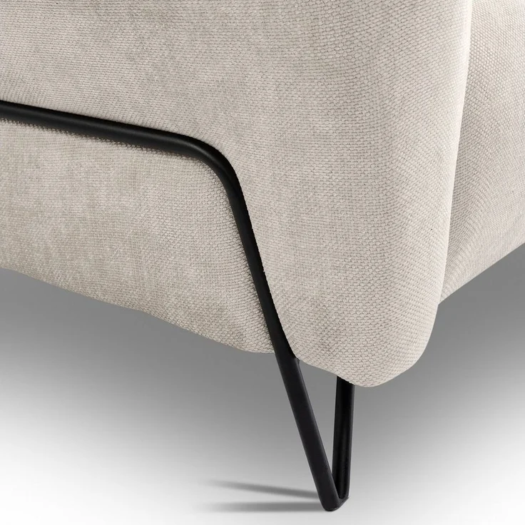 Beautysofa Sofa mit Metallbeine in schwarzer VOLARE, 3-Sitzer, viele Farbvarianten, ohne Schlaffunktion – Bild 3