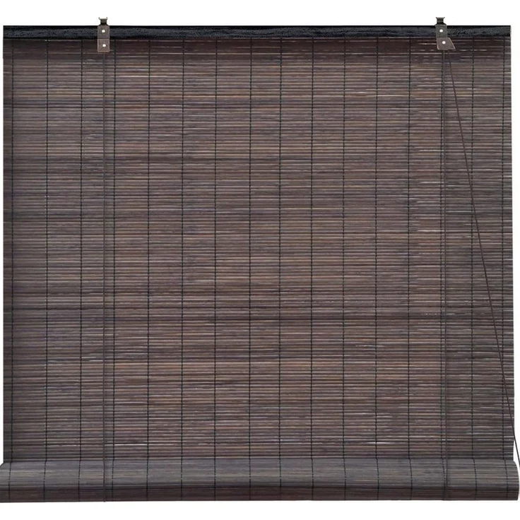 Rollo Bambusrollo Klemmfix, 60 x 130 cm, dunkelbraun, Victoria M, verdunkelnd, ohne Bohren, freihängend, Klemmfix, Klemmfix, Bambus – Bild 1