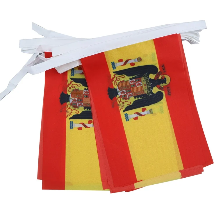 AZ FLAG Girlande 20 Flaggen Franco Spanien 1945-1977 Polyester, 21x15 cm