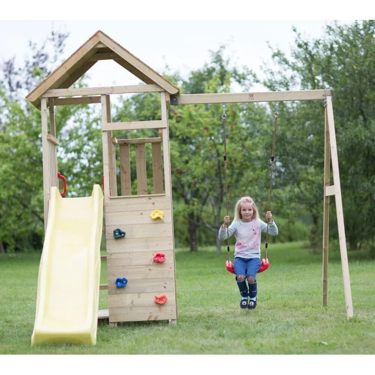 Wendi Toys Holz 'Pelikan', inkl. Picknicktisch, Schaukel und Rutsche, Natur, 280 x 270 x 270 cm, max. Belastbarkeit 50 kg – Bild 4