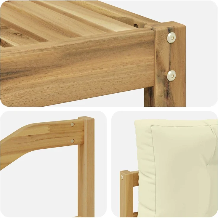 vidaXL Outdoor-Sofagarnitur 8 stk. 8-Sitzer Weiß und Creme 3386879 – Bild 6