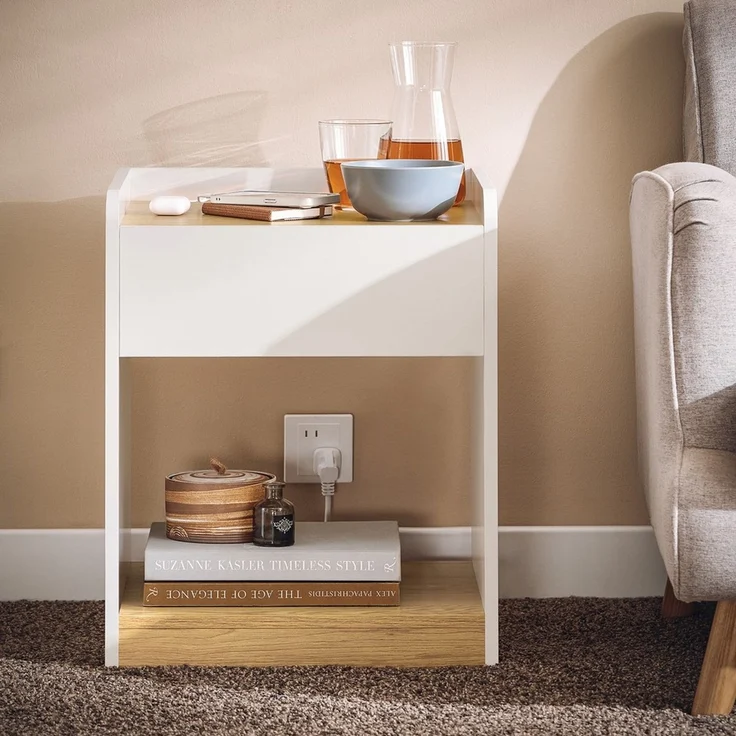 SoBuy FBT128-WN Nachttisch, MDF, Lackiert, Weiß, 42 x 55 x 40 cm – Bild 10