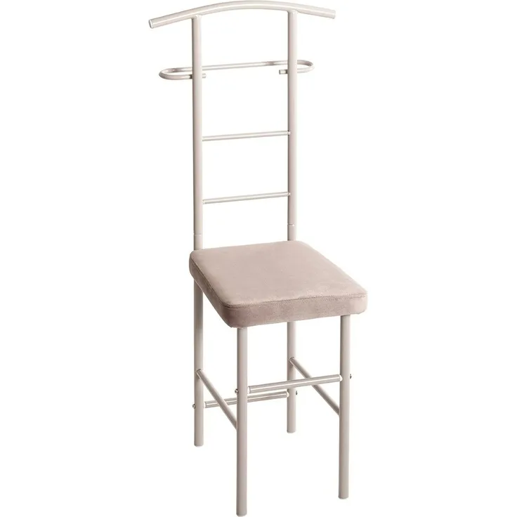 Haku Herrendiener Dressboy aus pulverbeschichtetem Stahlrohr, gepolsterte Sitzfläche mit Samtbezug in Kaschmir, 45x47x109 cm