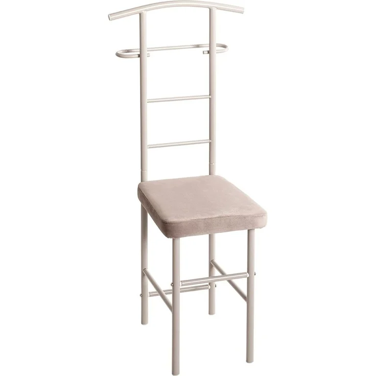 Haku Herrendiener Dressboy aus pulverbeschichtetem Stahlrohr, gepolsterte Sitzfläche mit Samtbezug in Kaschmir, 45x47x109 cm – Bild 1