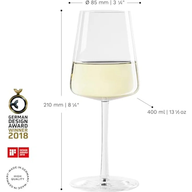 Stölzle Lausitz Weißweingläser Power 2er-Set 400 ml – Moderne Weingläser für maximale Aromaentfaltung von Weißwein – Edler Weißweinkelch aus Kristallglas – Spülmaschinen- & Stoßfest, Made in Germany – Bild 2