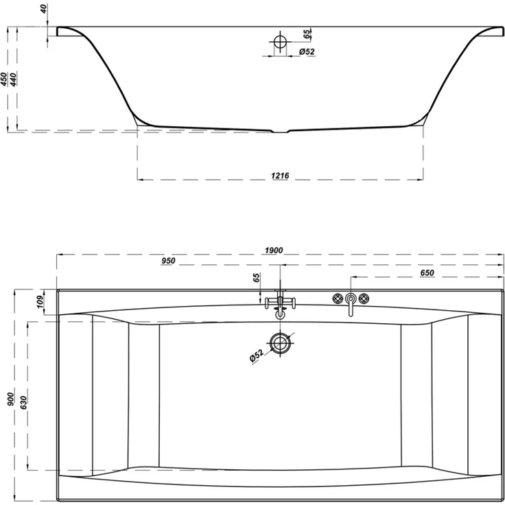 Rechteck Whirlpool Unity 190x90 Made in Germany 24 Massagedüsen mit Armatur : Mit Armaturen – Bild 10