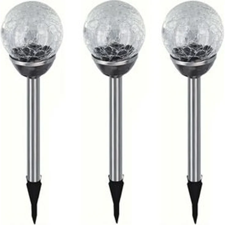HAC24 LED Solarleuchte Solar Gartenleuchte Kugel Leuchte mit Crackle-Licht Solarlampe, LED fest integriert, Weiß, Lichtfarbe Weiß – Bild 5